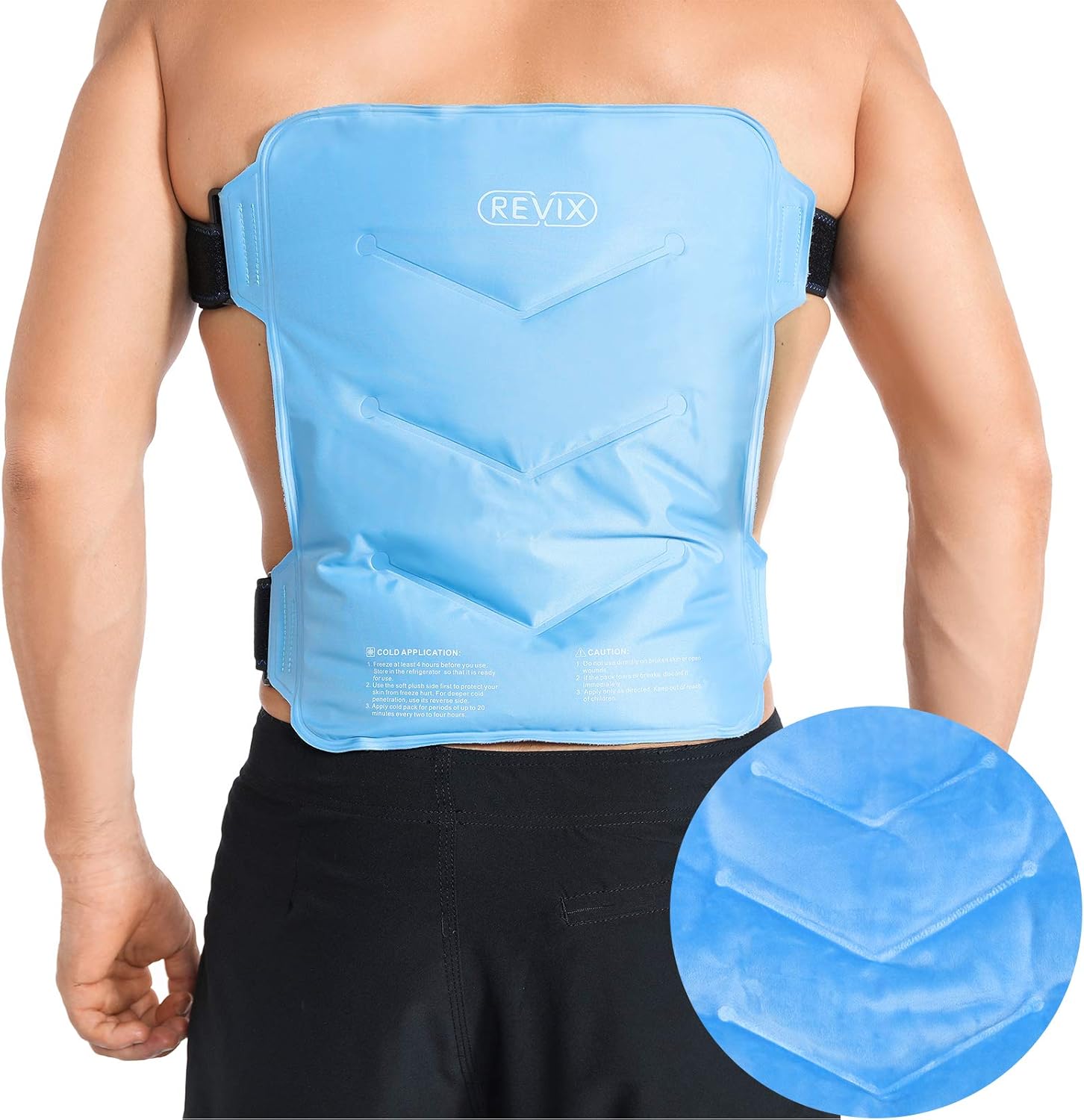 REVIX Gel Cold Pack- 12x15" Reusable Ice Pack Wrap for Injuries, Back, Hip, Shoulder, Leg, Knee and shin, Cold Compress for Swelling, Bruises, Surgery by Freeze Gel and Soft Plush Cover: Health & Personal Care
