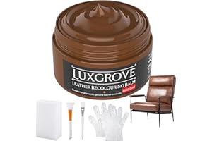 LUXGROVE® Medium Brown Leather Recoloring Balm, Leather Repair kit for Vinyl Furniture, Leathers Dye Paint for Faded & Scratched Leathers Couches, Car Seats, Shoes, Bag, Chair (50ml)