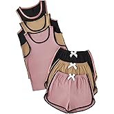 SOLY HUX Women's Lounge Set 3 Packs Pajamas Sleeveless Tank Top and Shorts Sleepwear