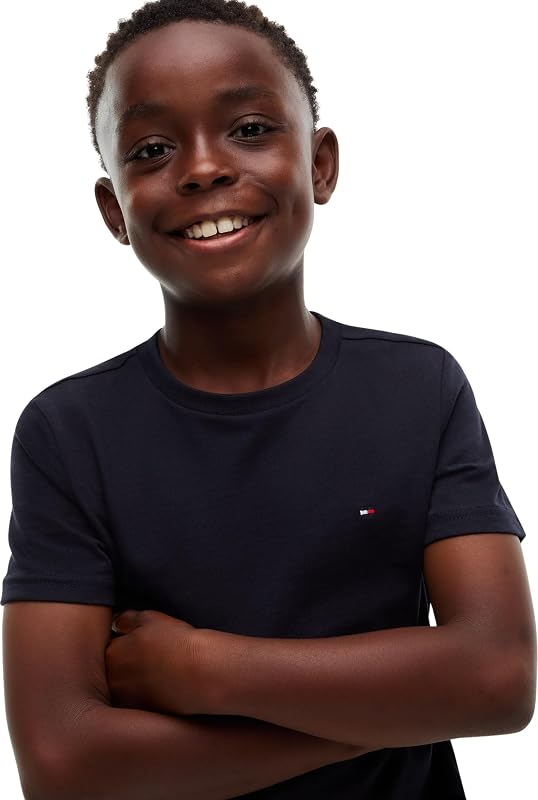 Pacote de 2 T-shirts para crianças: decote redondo, azul (céu do deserto/branco), 14-16 anos — foto 4 de 6