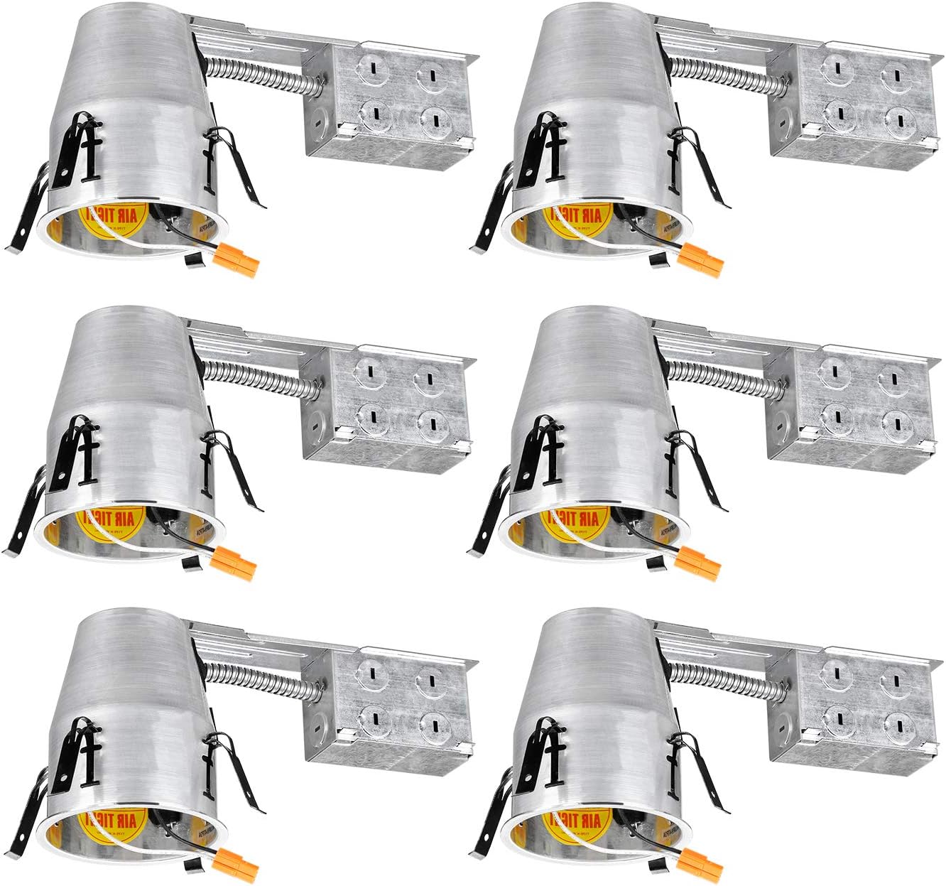 TORCHSTAR 4 Inch Remodel Lighting Housing, UL Listed, Air Tight IC Can Housing, TP24 Connector Included for LED Recessed Downlight Retrofit Kit, Pack of 6