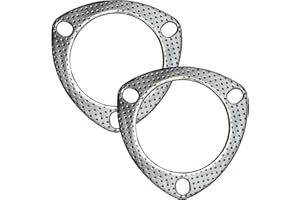 YGQ 3 Inch Exhaust Gasket 3-Bolt 76.2mm Flange High Temperature Graphite w/Fire Ring Replacement 2 Pcs
