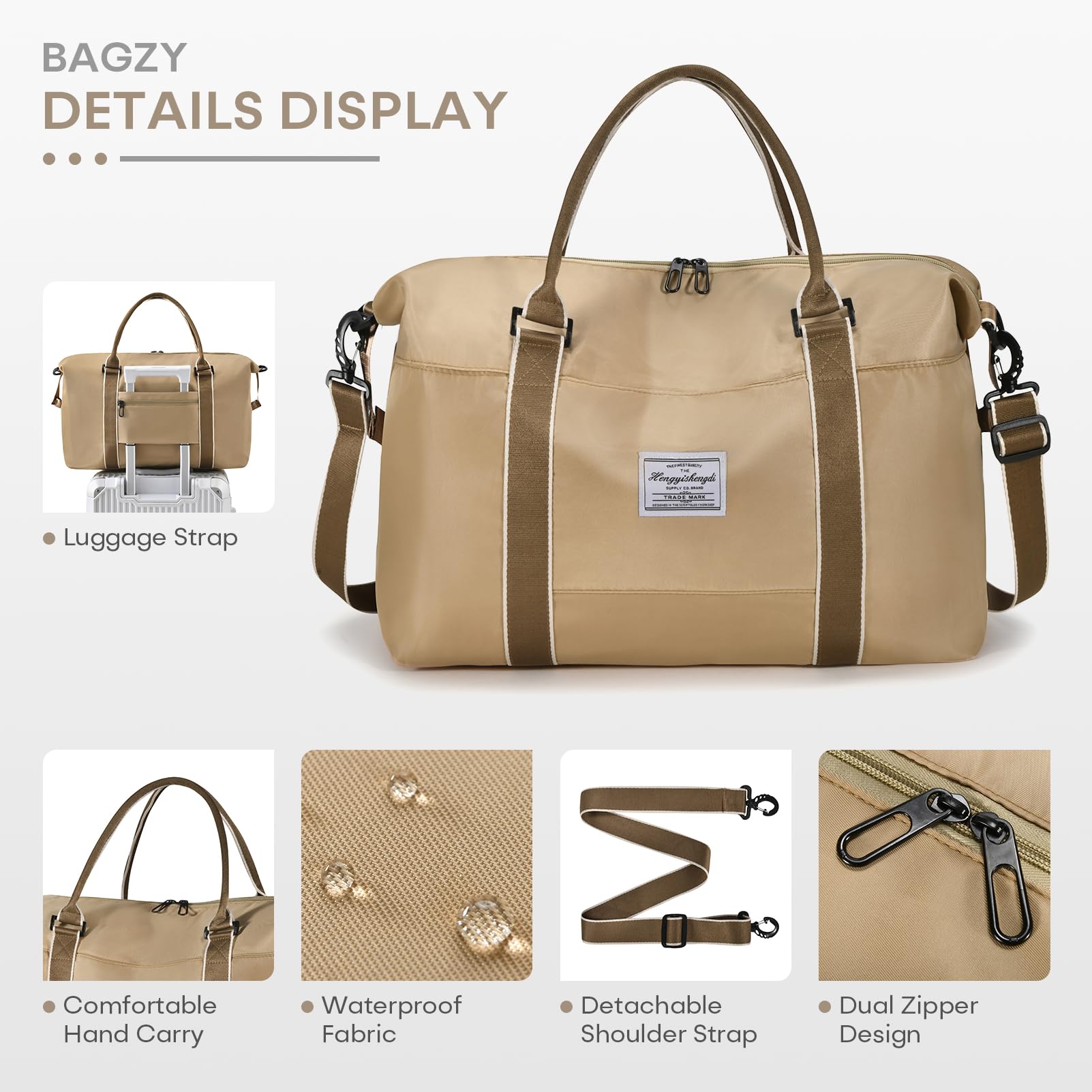 BAGZY Easyjet Handgepäck 45x36x20 Handgepäck Tasche für Flugzeug 32L Faltbare Reisetasche Wasserdicht Sporttasche Weekender Handgepäck Koffer Mit Nasse Tasche Herren Damen Für Fitness, Arbeit,Black 5