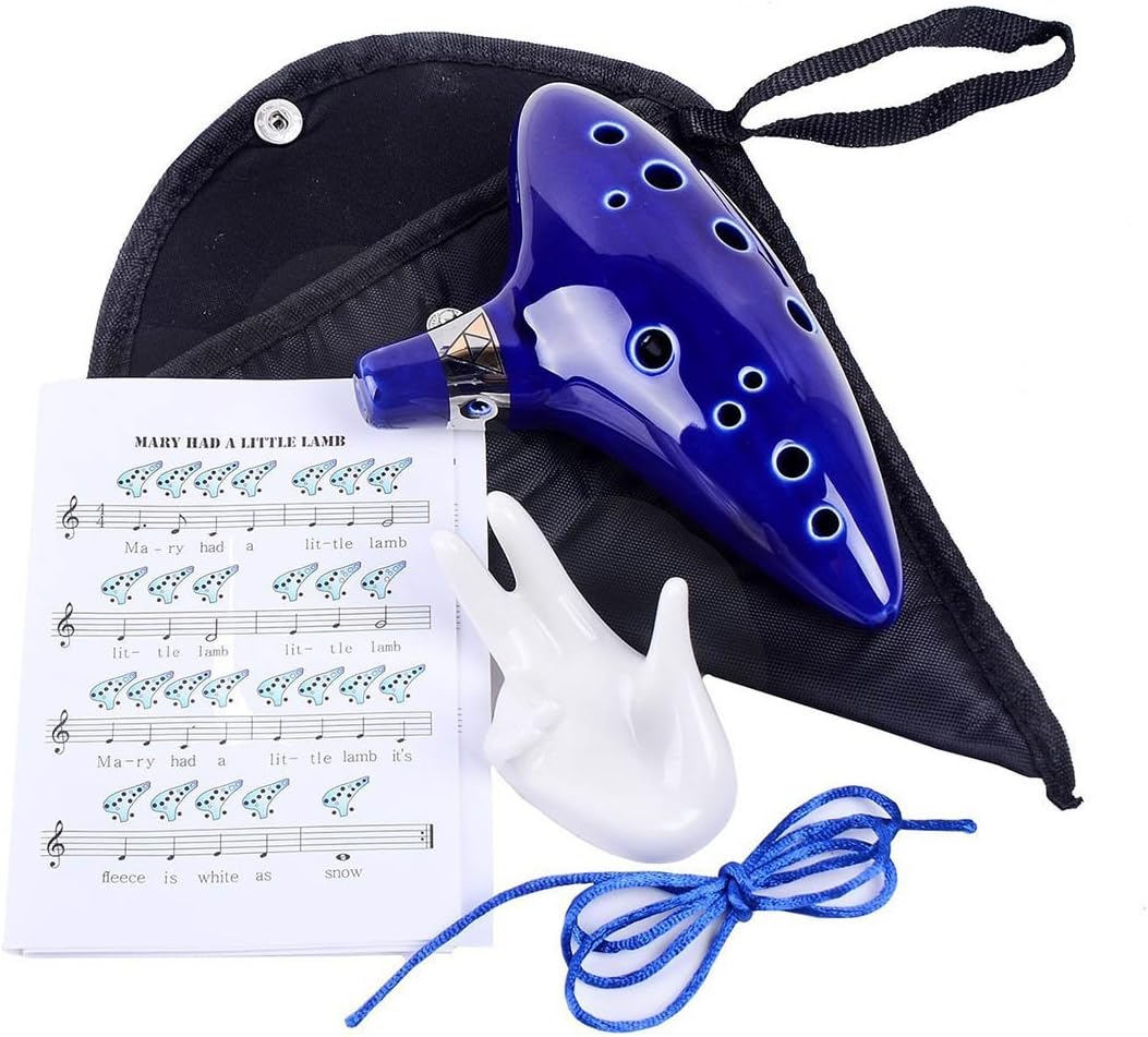 Dsoso Legend of Zelda Ocarina of Time Triforce Link 12 Hole Alto C Mediant Tone Ocarina Zelda Cosplay Ceramic Replica + Textbook