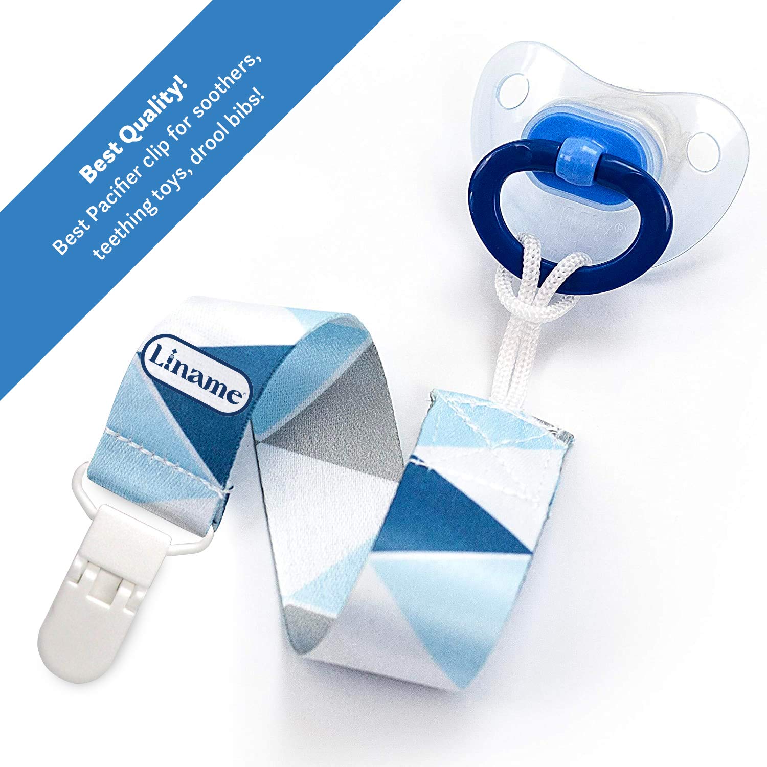 Liname 4 Pack Pacifier Clip for Boys & Girls w/Teething Toy - Baby Gift - for Soothers (Blue, Plastic Clips) : Baby