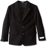 Calvin Klein Boys' Bi-Stretch Blazer Suit Jacket, 2-Button Single Breasted Closure, Buttoned Cuffs &amp; Front Flap Pockets