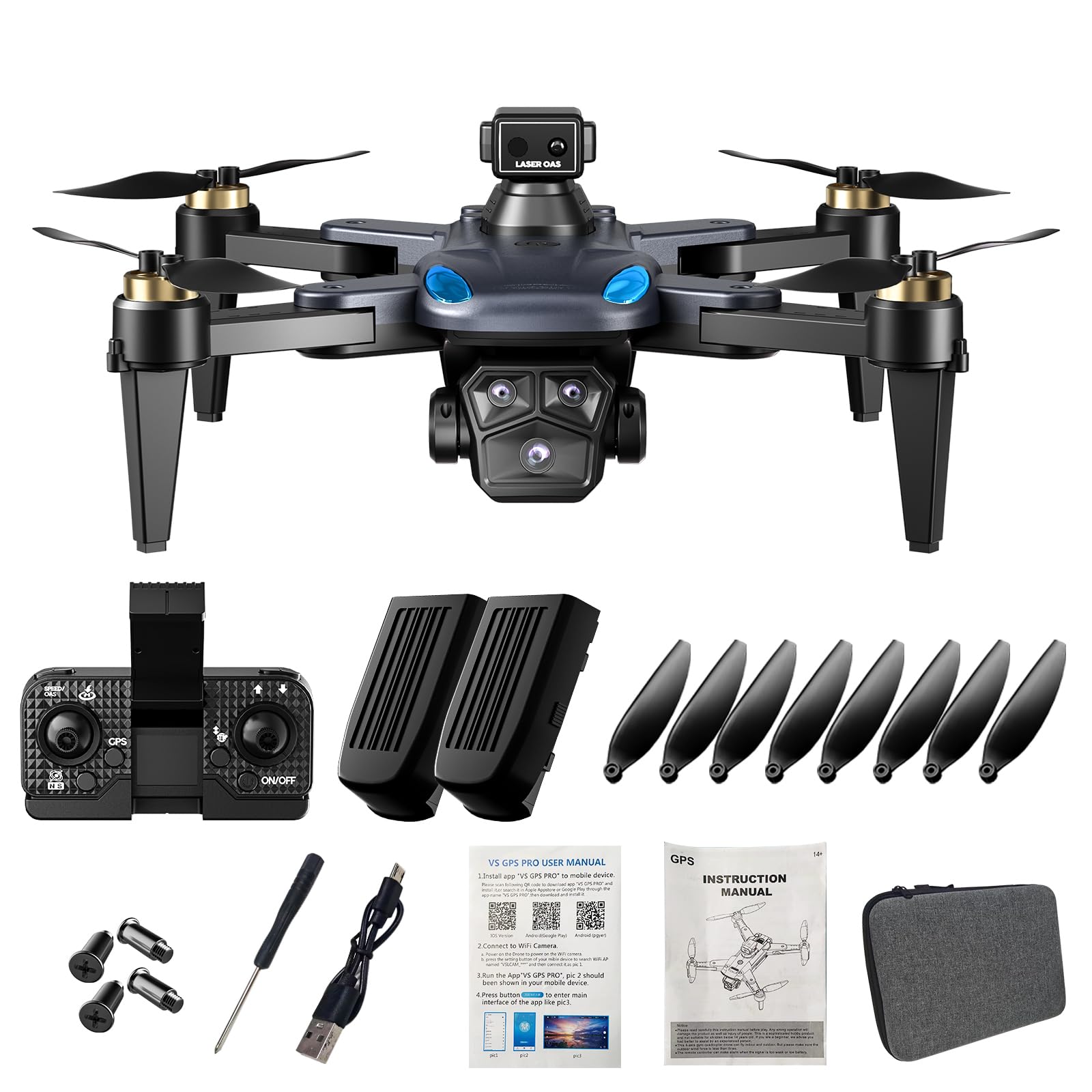 Photo 1 of GPS Drone with 4K Dual Camera for Adults,Foldable HD Drones for Kids&Beginners,3000mAh Batteries*2,Optical Flow Localization,Surrounding Flight,Smart Return Home,Dual Shot Switching,Smart Around Obstacle Avoidance Aircraft,Gestures Selfie