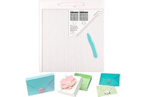 BAOFALI 12x12 Scoring Board for Making Envelope/Envelope Box/Gift Box; Large Multi-Purpose Score Board with Bone Folder and Triangular Guide; Envelope Maker Scoring Tool