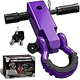 AUTMATCH Shackle Hitch Receiver 2 Inch - 3/4" D Ring Shackle and 5/8" Trailer Hitch Lock Pin, 45,000 Lbs Break Strength Heavy Duty Receiver Towing Kit for Off-Road Vehicle Recovery, Purple