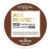 L'Oreal Paris Age Perfect 4-in-1 Tinted Face Balm Foundation with Firming Serum, Deep 20, 0.61 Ounce