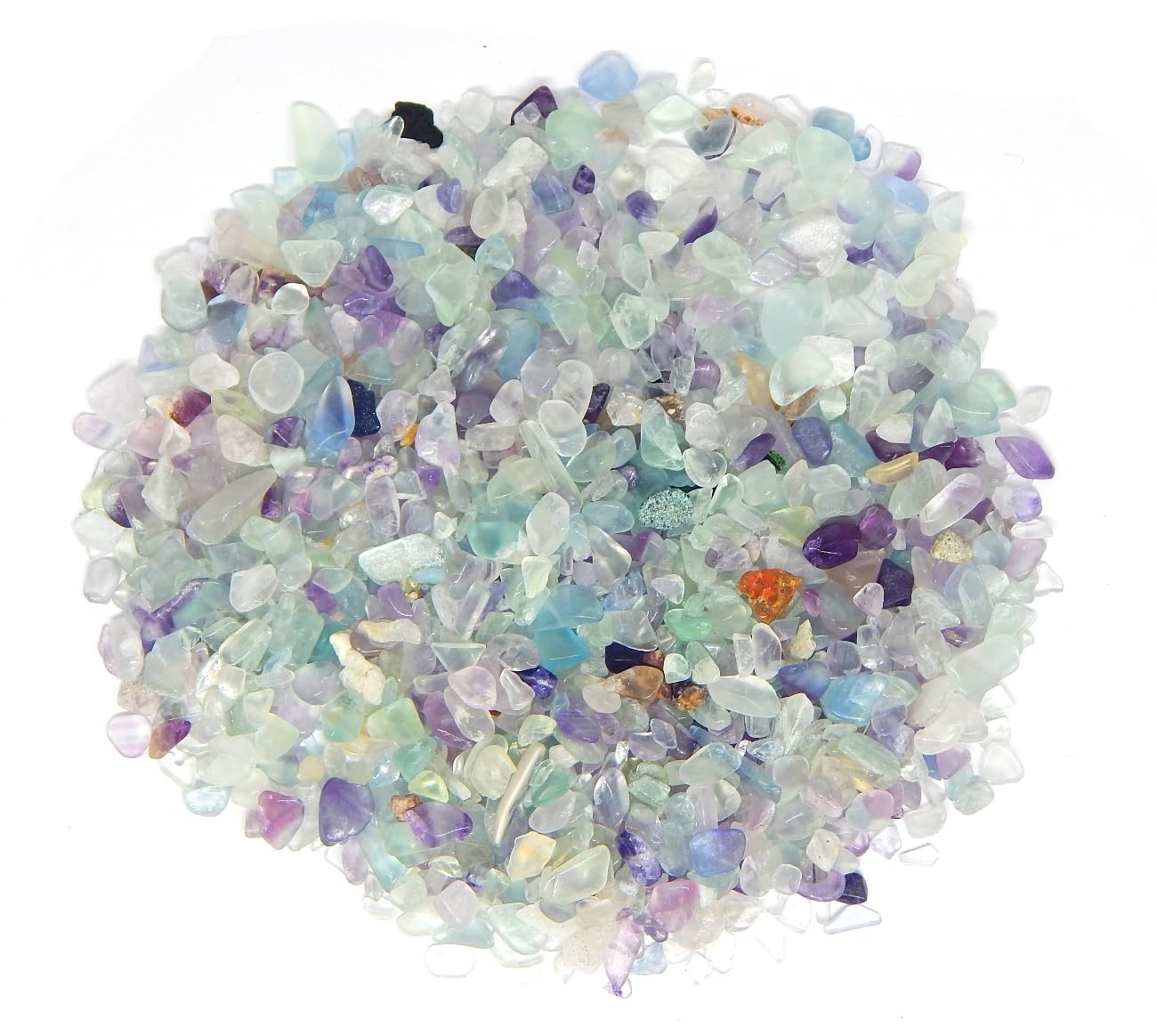 Perlin 1000 Pcs Gemstone Beads, Fluorite 2-8 mm, Nugget Shaped, Semi-Precious Stone, Green, Purple, for DIY Chain, Cabachon Decoration