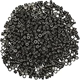 AYIBO Hair Extension Beads Micro Links Rings, 1000Pcs 5mm Silicone Lined Beads Hair Extensions Tool, Dark Brown