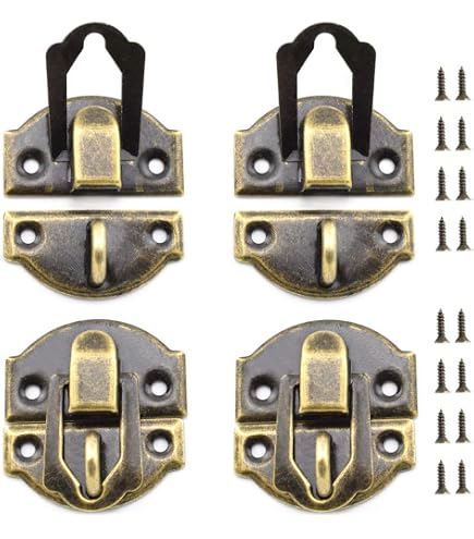 Hillman 852400 5/8" X 1-7/8" Solid Brass Decorative Mini Hasp – Antique Brass Finish, 1-Pack, Surface Mount With Hardware, Works With Small Padlocks