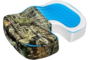 Season Guard Tailbone Pain Relief Office Chair Seat Cushion, Memory Foam Gel Seat Cushion for Sciatica Pain Relief with Washable Cover, Butt Cushion for Long Sitting, Velvet, Mossy Oak