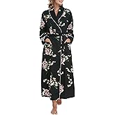 Lavenderi Women’s 100% Cotton Long Kimono Lounge Bathrobe Robe, Ladies Loungewear for Spa