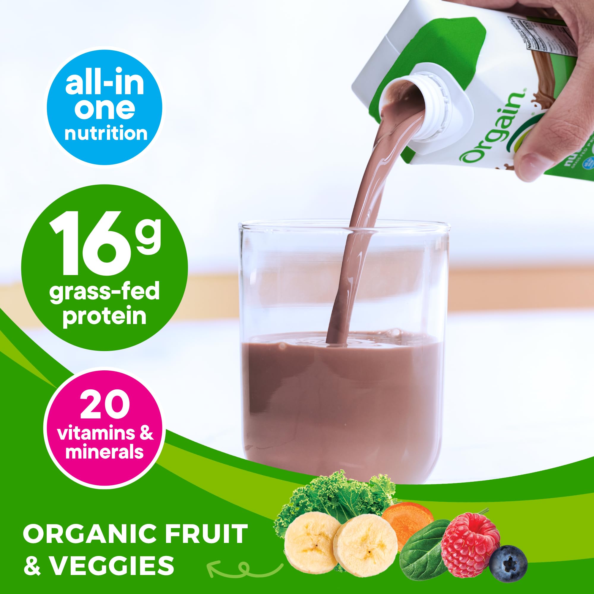 Orgain Organic Nutritional Protein Shake, Creamy Chocolate Fudge 16g