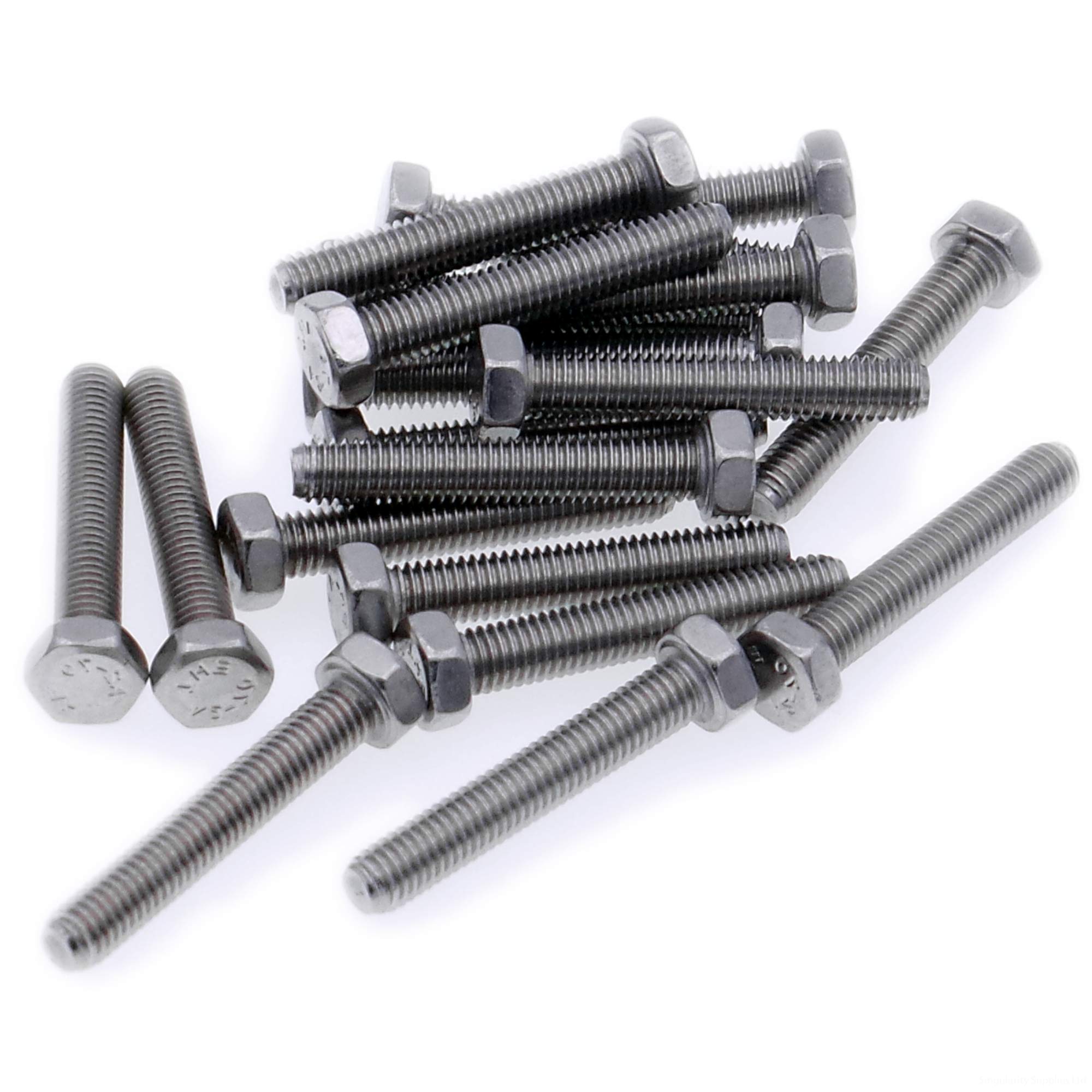 M3 (3mm x 5mm) Hex Bolt (Fully Threaded Setscrew) - Stainless Steel (A2) (Pack of 20)
