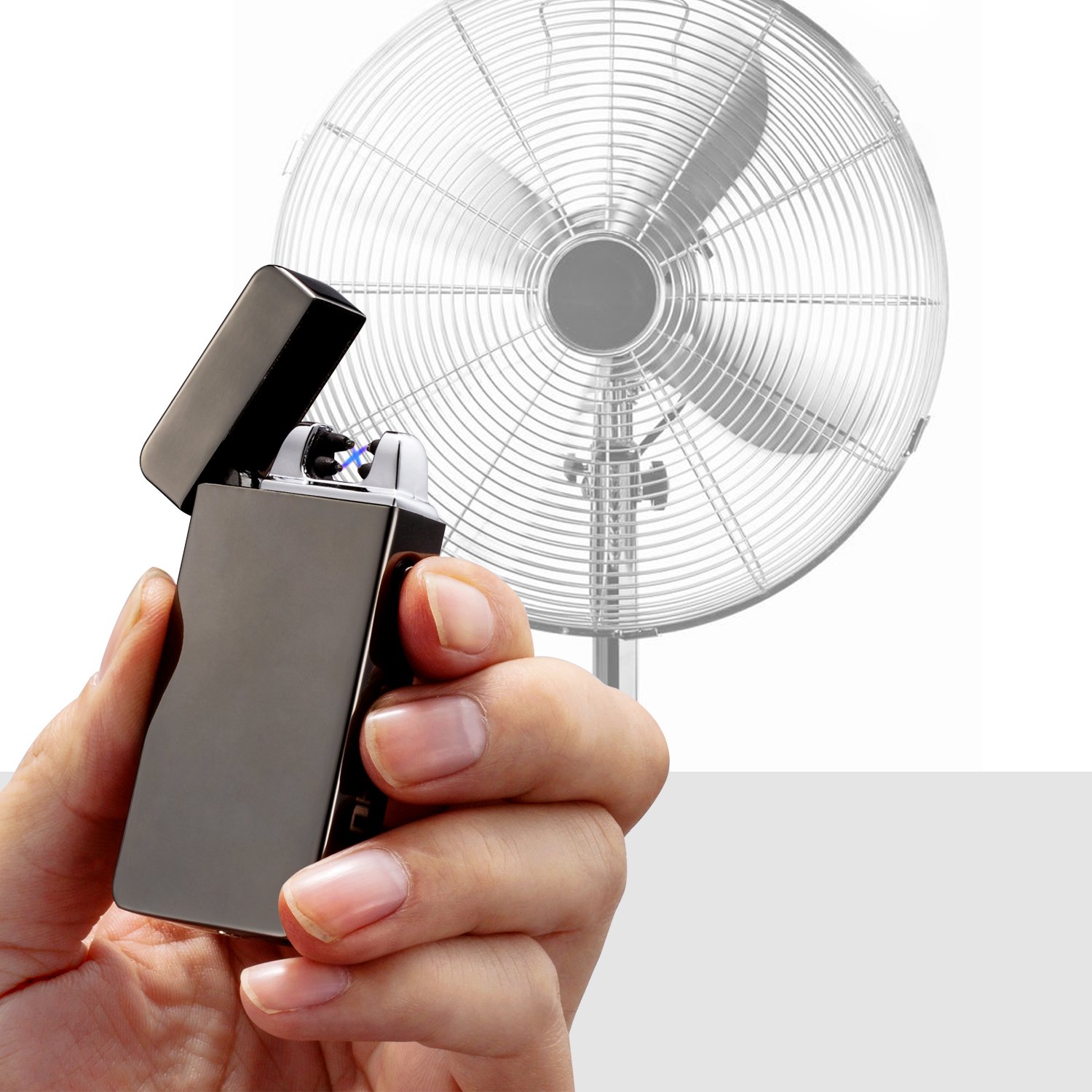 FORHU USB Rechargeable Lighter Windproof Flameless Electronic Pulse Arc