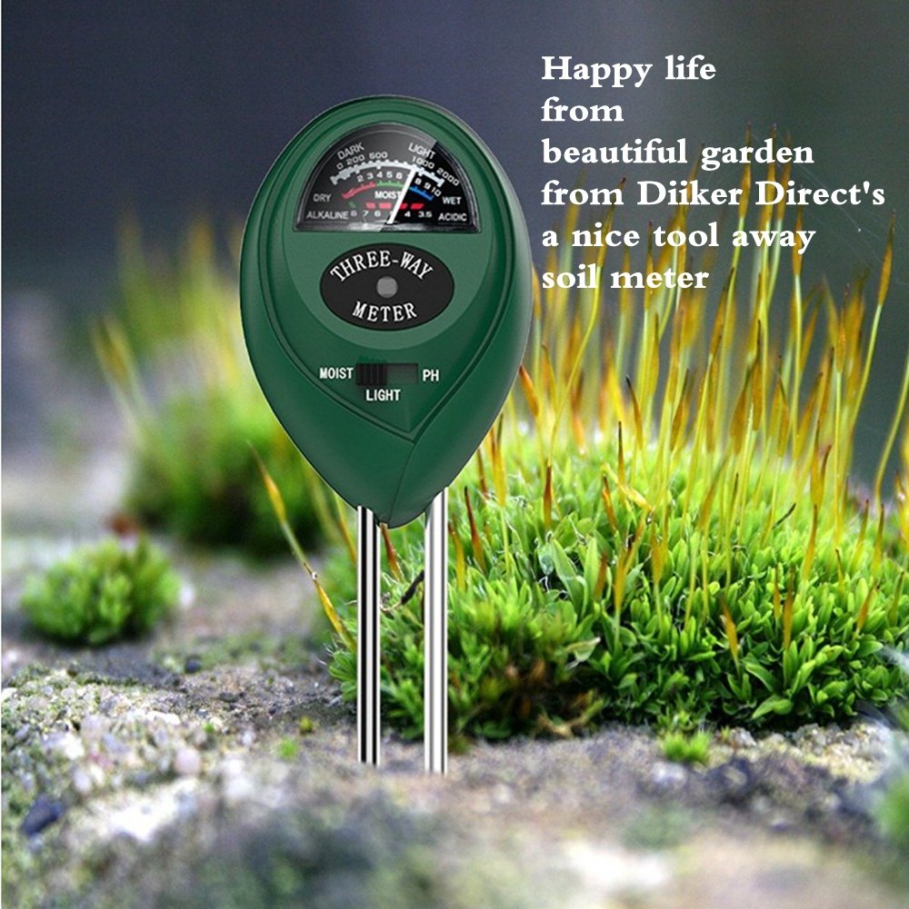 Diiker Soil pH Meter Soil test kit, 3-in-1 Soil Tester Can ...