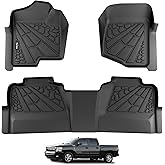 KARPAL Floor Mats for 2007-2013 Chevy Silverado & GMC Sierra 1500 Crew Cab / 2007-2014 2500/3500 HD(Footwell Coverage), All-Weather TPE Custom Fit Floor Liners Car Accessories