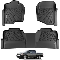 ZOKYUYS® Floor Mats Custom For Chevy Silverdao & GMC Sierra Extended Cab 1500, 2006-1999, 2007 Classic Body Only (Not For Crew & Standard Cab Models), All Weather TPE Rubber Automotive Accessories