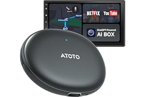 ATOTOSELECT Wireless CarPlay Adapter Android Auto - Smart AI Magic Video Box with Built-in Android Multimedia System, Enjoy Video & Music Apps, Navigation, AI Voice, Plug & Play for Factory Wired CarPlay Car