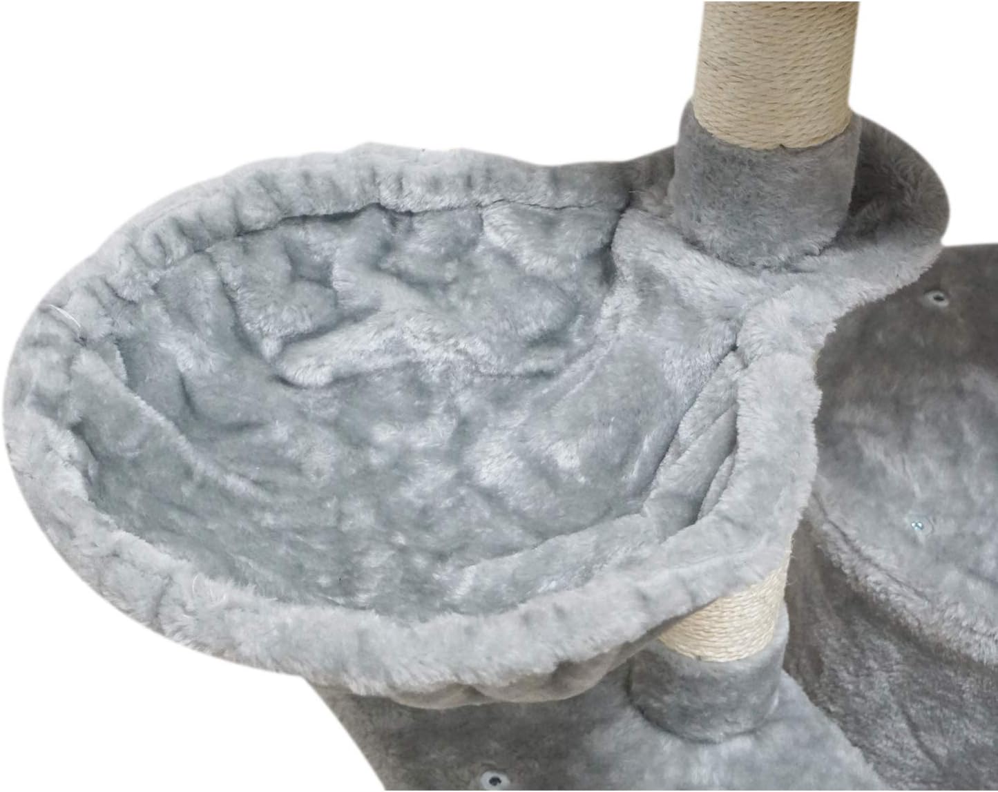 KIYUMI US01G Cat Tree Cat Tower Sisal Scratching Posts Cat Condo Play House Hammock Jump Platform Cat Furniture Activity Center, Grey : Pet Supplies
