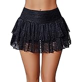 Avidlove Women's Y2k Lace Layered Mini Skirt High Waist Ruffle Skirt Skort Boho Outfits Micro Shorts