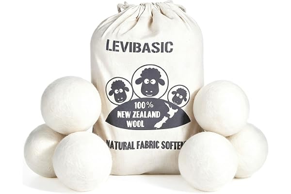 Wool Dryer Balls 6 Pack XL, 100% New Zealand Wool to Core | Reusable Natural Fabric Softener Alternative, Chemical Free Reduc