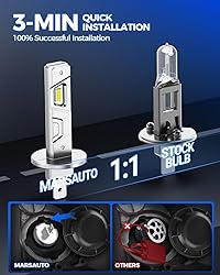 Marsauto H1 Fog Light Bulb, 600% Brightness H1 Fog