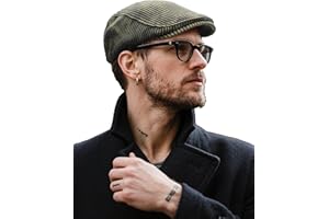 Clakllie Adjustable Knit Flat Cap Vintage Newsboy Gatsby Hat Warm Ivy Cabbie Caps Daily Casual Golf Hunting Hats for Men