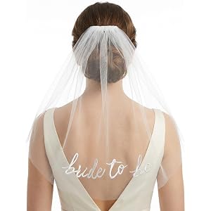 exntjeyc Bride To Be Embroidered Veil for Bridal Showers