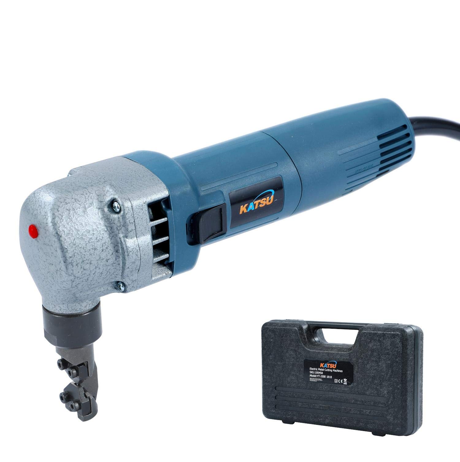 KATSU Electric Nibbler, 380W Industrial Quality Copper Aluminium Stainless Steel Sheet Metal Cutter Snip Shears Scissor Cuts 1.8mm Steel Plates 100458