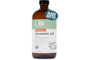 J MAC BOTANICALS, Organic Sesame Oil, Glass bottle