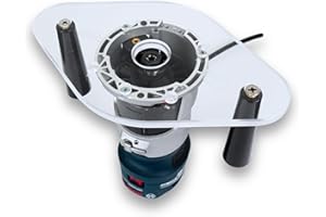 WOOD GRAIN JUNKIE® TrimFit Pro® Dual Router Base Plate – Compatible with Bosch Colt PR20EVS & GKF125CE Compact Routers – 6” x10” Acrylic Plate with Dual Handles – Made in USA