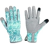 KLDOLLAR Gardening Gloves for Women Thorn Proof Garden Gloves, Leather Womens Garden Gloves Puncture Resistant, Touch Screen Working Gloves for Digging,Weeding,Planting Small