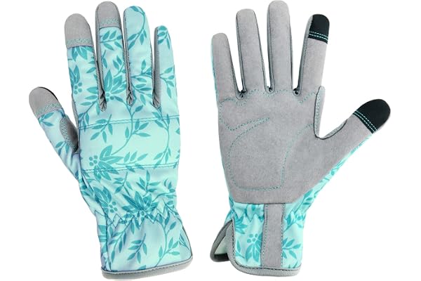 Flexible breathable leather gardening gloves product photo