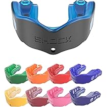 Protège-dents Shock Mouth Guard - Ajustable, Pour Basket, Boxe, Football, Hockey (blanc)