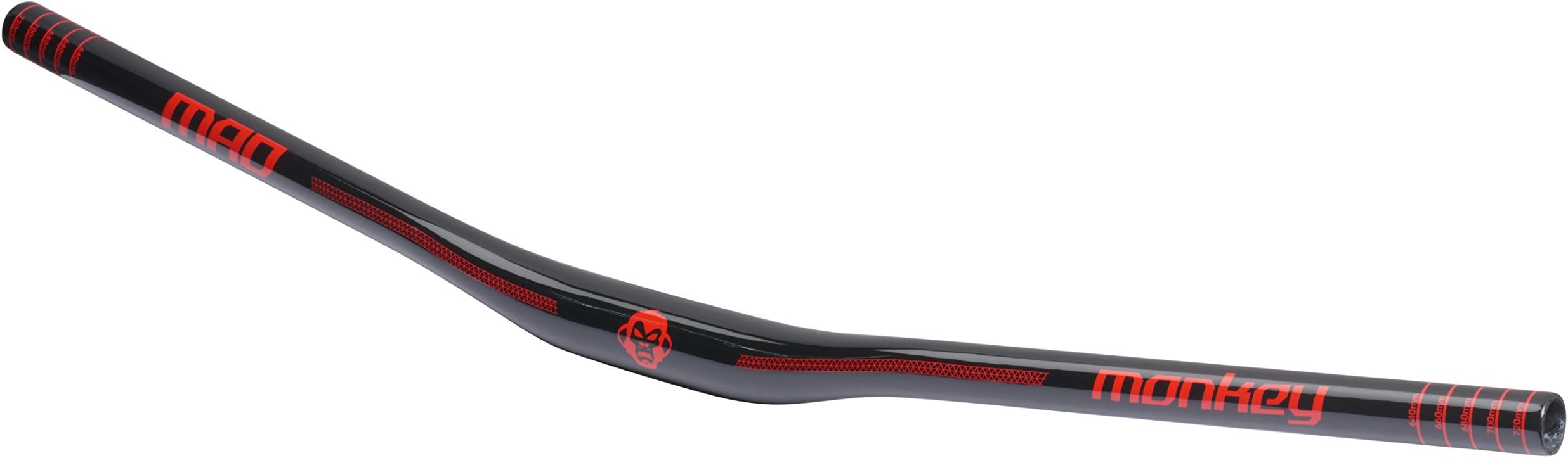 Mad Monkey Candie Bars Full Carbon Fiber Riser Mountain Bike Handlebar 720MM Gloss-Black/Red