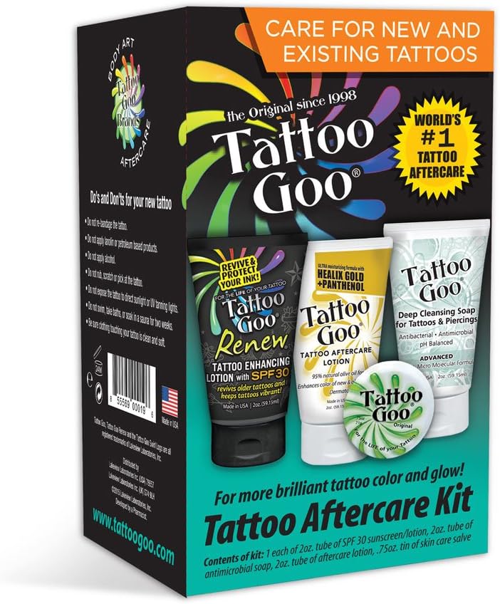 Tattoo Goo Aftercare Kit Includes Soap, New formula, Tattoo Goo, Lotion