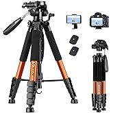 Victiv Tripod 74-Camera-Tripod for Cell Phone, Aluminum Professional Heavy Duty Camera Tripod Stand, Tripod for Camera DSLR SLR with Carry Bag, Compatible with Canon Nikon iPhone