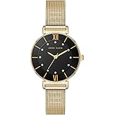 Anne Klein Women's Glitter Accented Mesh Bracelet Watch