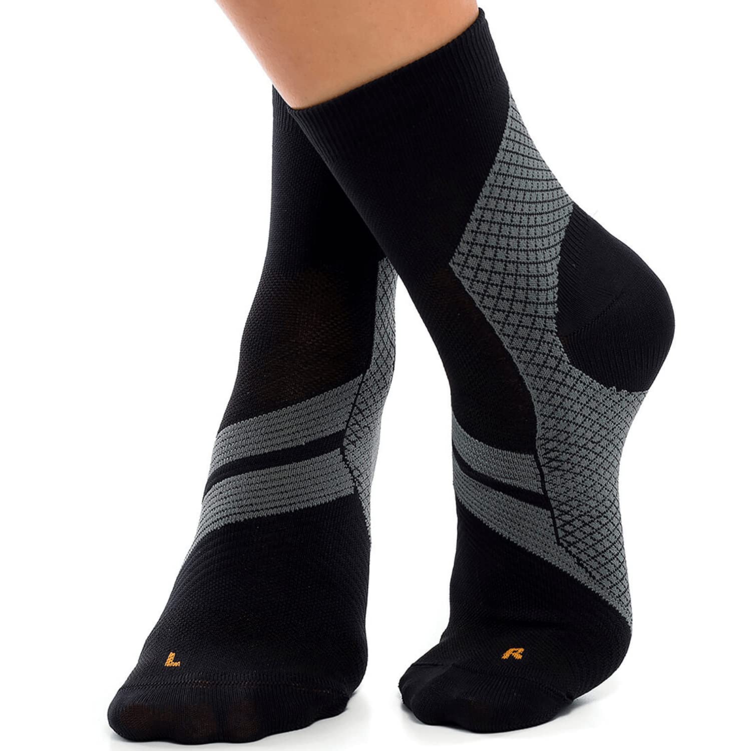 ZaTech Plantar Fasciitis Sock, Compression Socks. Heel, Ankle & Arch Support. (Black/Grey, X-Large)