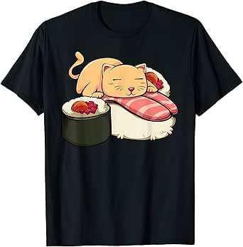 Kawaii Cat Sushi Lindo Adorable amante de la comida japonesa ...