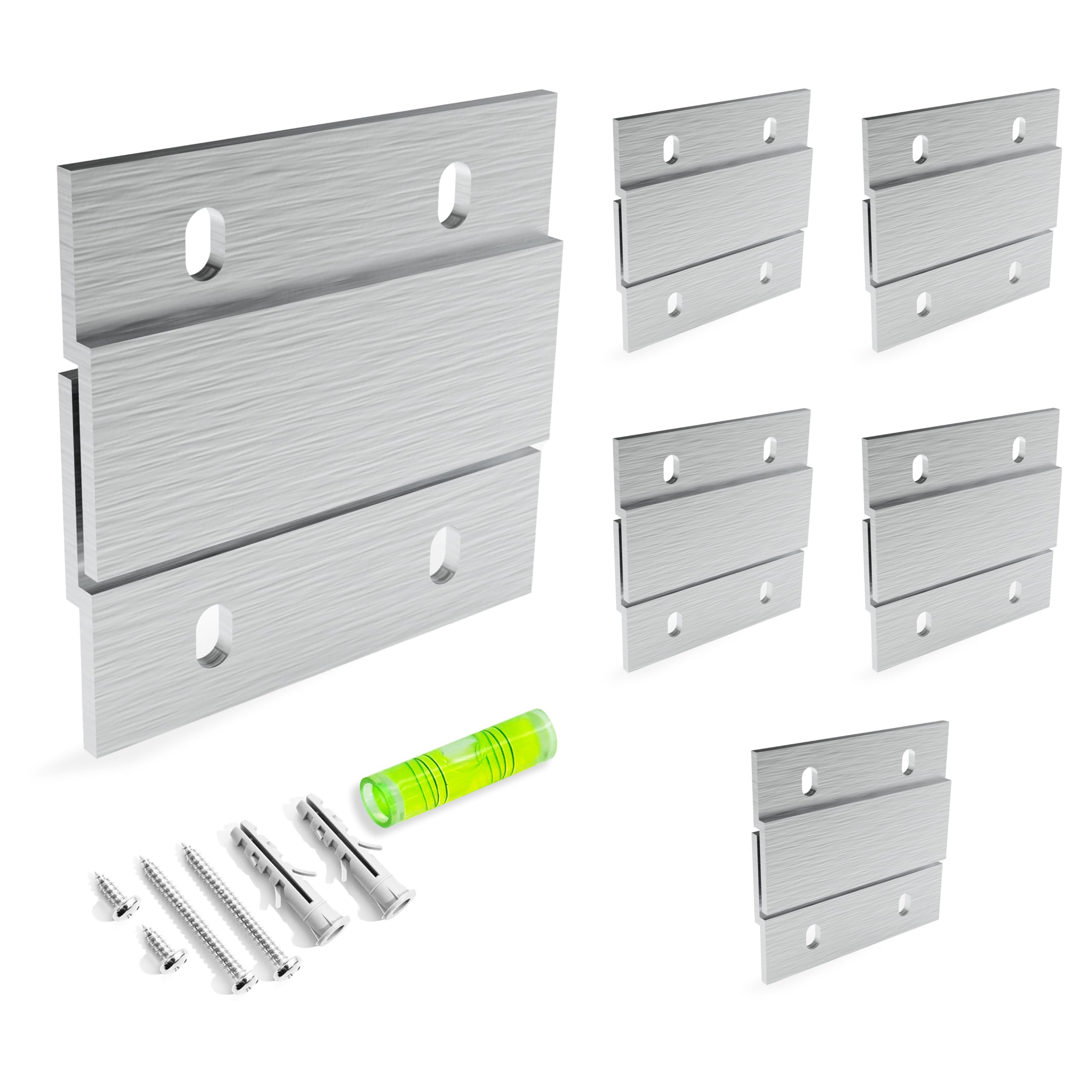 French Cleat Picture Hanger - 2 inch 6 Pairs - Aluminum Z Hanger Interlocking Wall Mounting Bracket Hardware Kit Z Clips for Hanging Wall Painting, Mirrors, Panels, Artwork, Cabinet, Whiteboard