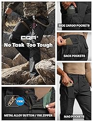 CQR Men's Tactical Pants, Water Resistant Ripstop