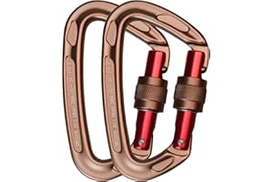 VLMFPR 24kN UIAA Certified - D Shaped Screw Lock Heavy Duty Aluminum Clip, Professional Screw-gate Locking Clip for Outdoor Climbing, Mountaineering, Rappelling, Rescue, Swing etc.