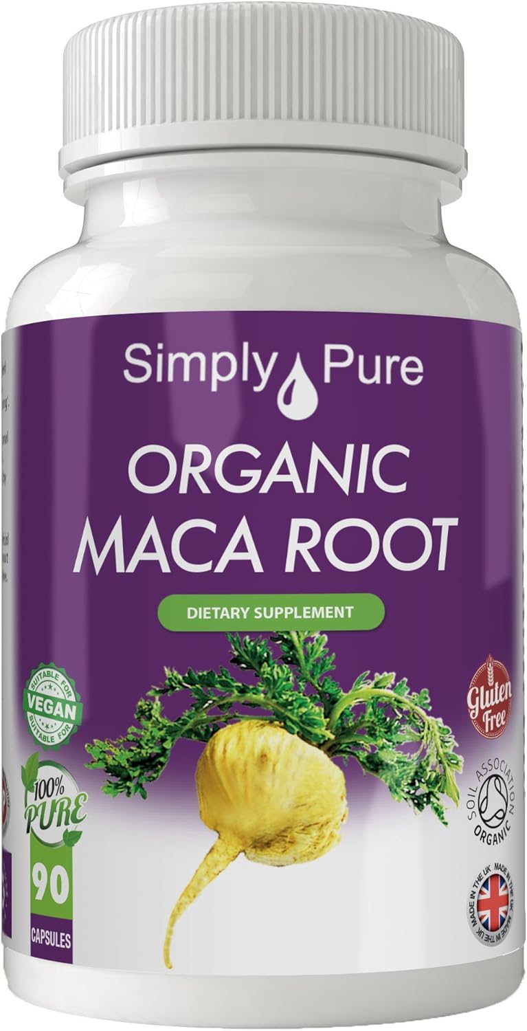 Simply Pure Organic Maca Root for Energy & Stamina Boost, 90 count (Pack of 1)