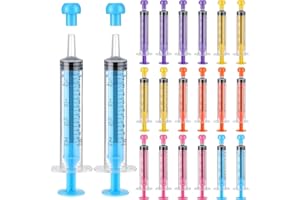 TrelaCo 20 Pack 10ml Oral Syringes with Cap for Liquid Plastic Syringe Without Needle Measuring Dispensing Tools Individually Sealed for Pets Feeding Lab Sample Injection(Multicolor)
