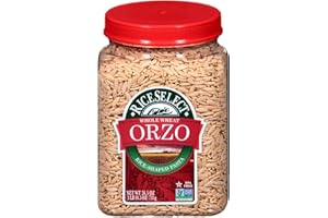 RiceSelect Whole Wheat Orzo Rice-Shaped Pasta, Non-GMO, Vegan, 26.5-Ounce Jars, 4-Count